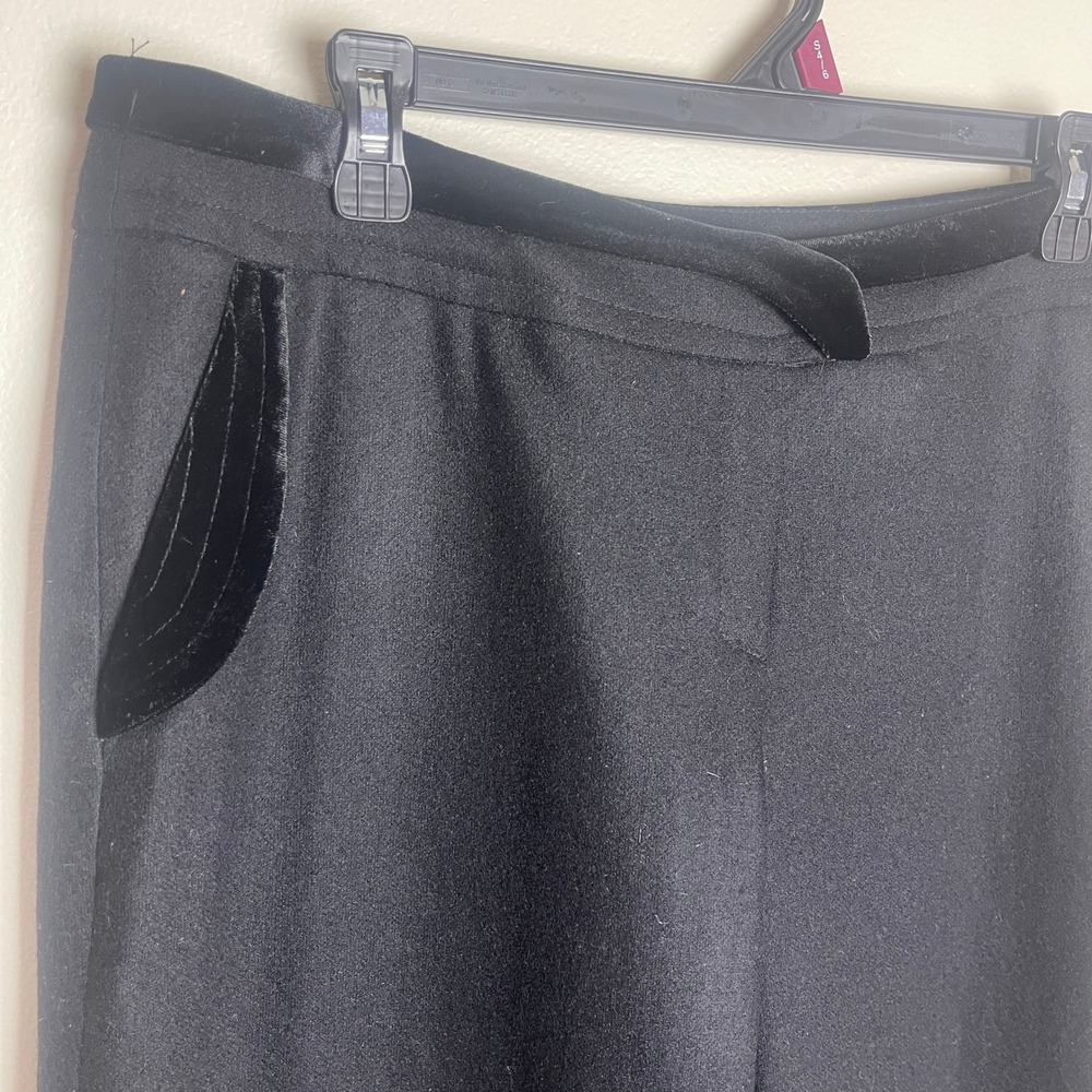 Yarn Korean Brand Black Wide Leg Trousers Velvet Trim Size 88 Large - Picture 4 of 13